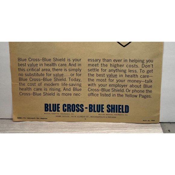 Blue Cross Blue Shield Vintage Print Ad 1964 Health Insurance Medical Value - Picture 3 of 6